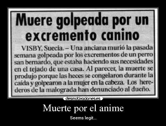 Muerte por el anime - Seems legit...