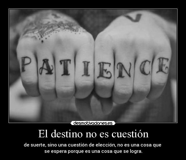 El destino no es cuestión - 