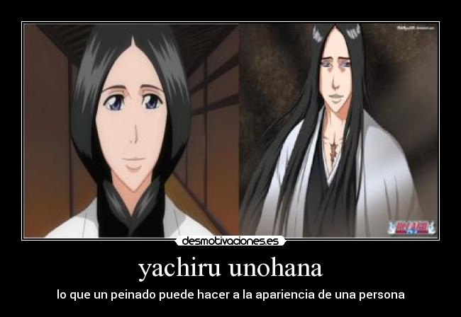 carteles yachiru unohana bleach cambio personalidad peinado desmotivaciones