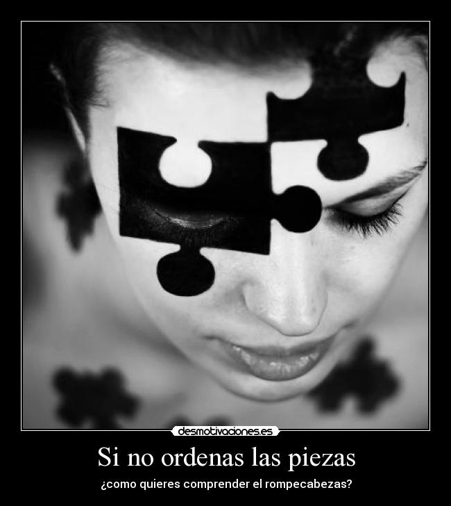Si no ordenas las piezas - ¿como quieres comprender el rompecabezas?