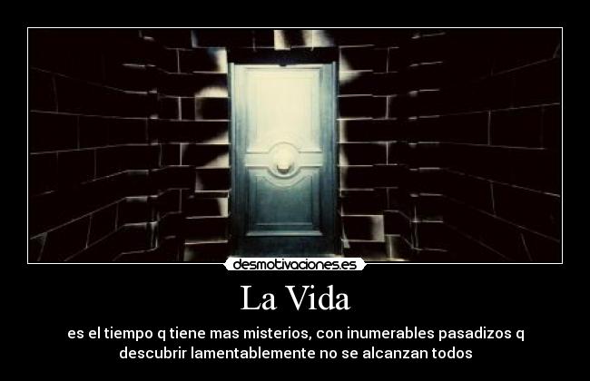 carteles vida vida misterio pasadizos desmotivaciones