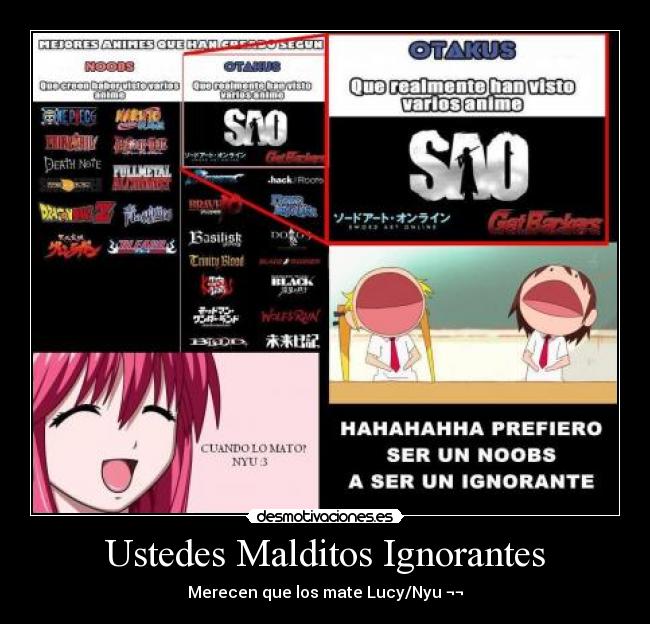 Ustedes Malditos Ignorantes - Merecen que los mate Lucy/Nyu ¬¬