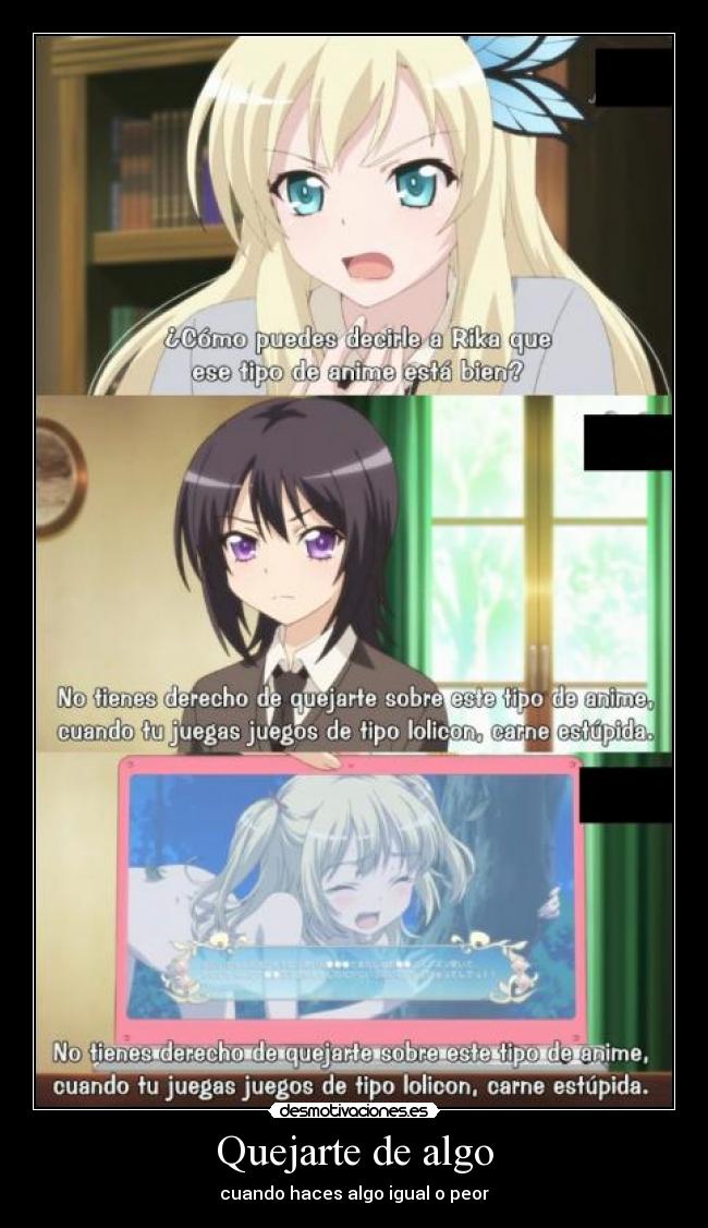 carteles anime shinigamisempai boku tomodachi sukunai next quejarte cuando haces algo igual peor desmotivaciones