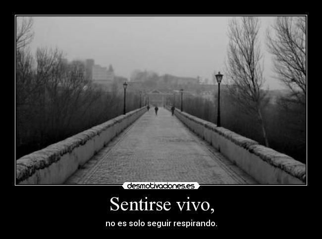 Sentirse vivo, - no es solo seguir respirando.
