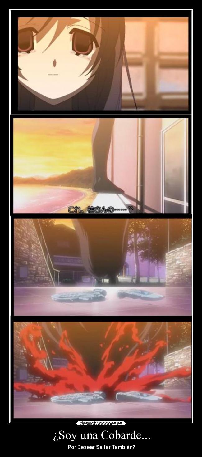 carteles anime manga suicidio kotonoha katsura school days gore adios saltar desmotivaciones