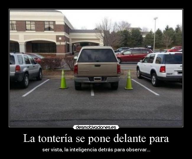 La tontería se pone delante para - ser vista, la inteligencia detrás para observar...