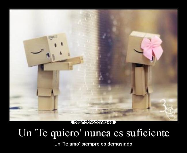 Un Te quiero nunca es suficiente - Un Te amo siempre es demasiado.