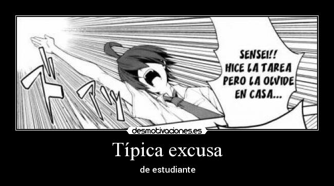 carteles anime shinigamisempai manga yumekui merry tipica excusa estudiante desmotivaciones