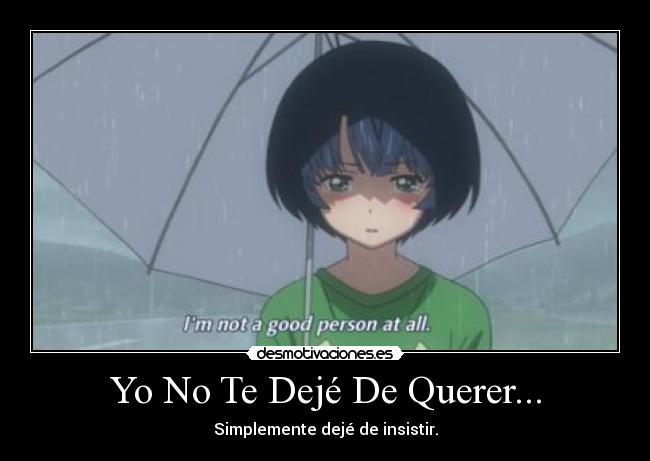 Yo No Te Dejé De Querer... - Simplemente dejé de insistir.