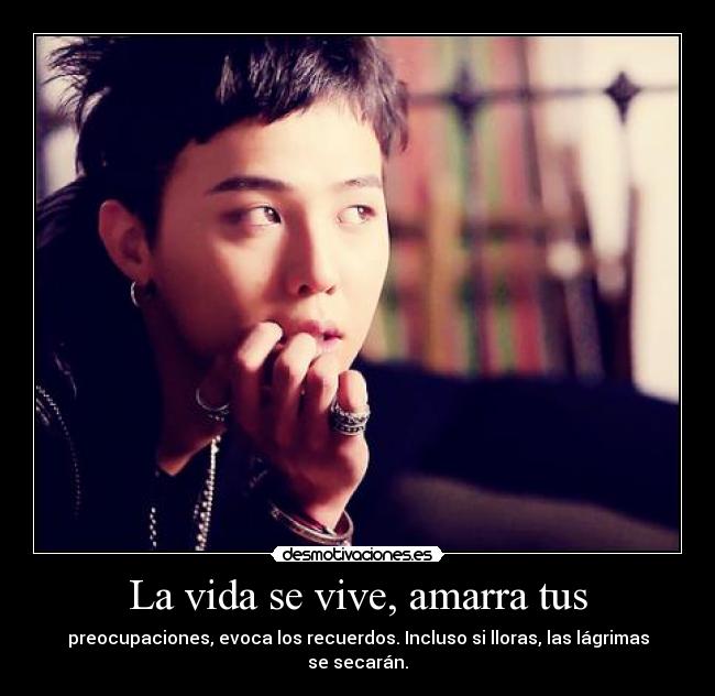 La vida se vive, amarra tus - preocupaciones, evoca los recuerdos. Incluso si lloras, las lágrimas se secarán.