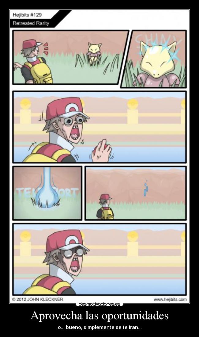 Aprovecha las oportunidades - o... bueno, simplemente se te iran...