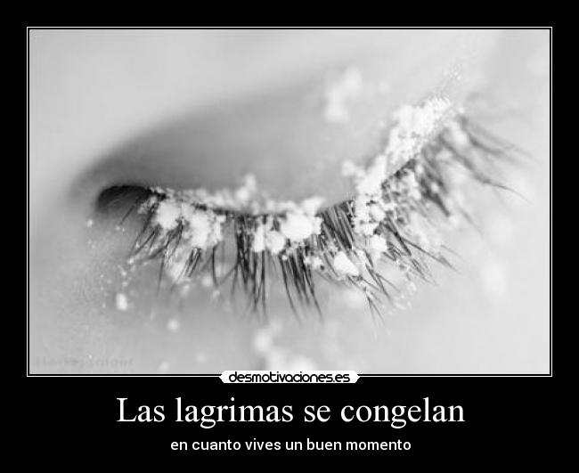 Las lagrimas se congelan - en cuanto vives un buen momento