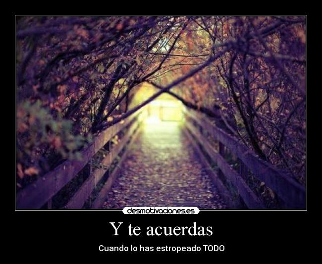 Y te acuerdas - Cuando lo has estropeado TODO