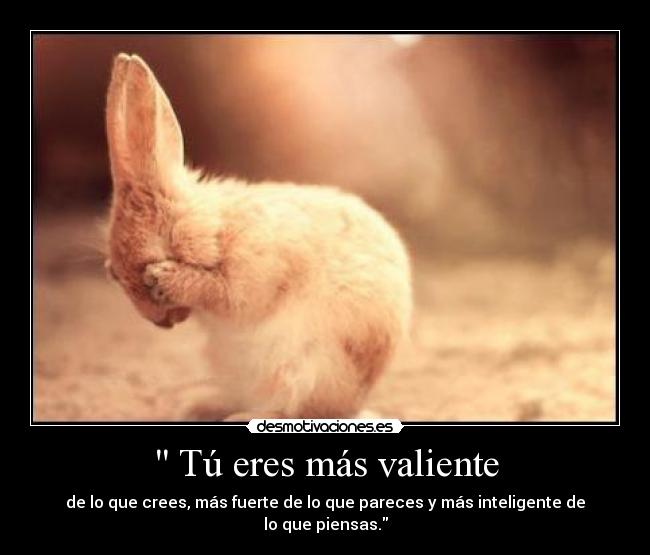  Tú eres más valiente - de lo que crees, más fuerte de lo que pareces y más inteligente de lo que piensas.