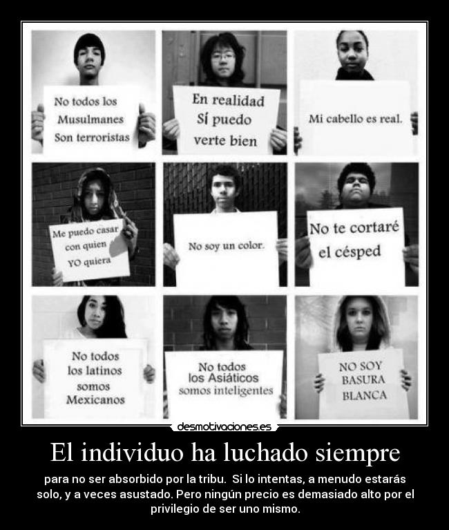 El individuo ha luchado siempre - 