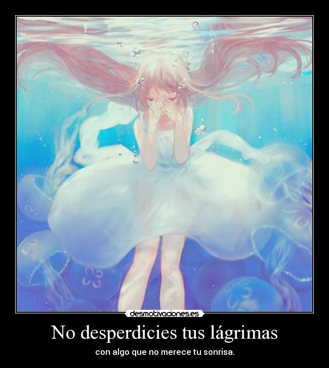 No desperdicies tus lágrimas - con algo que no merece tu sonrisa.