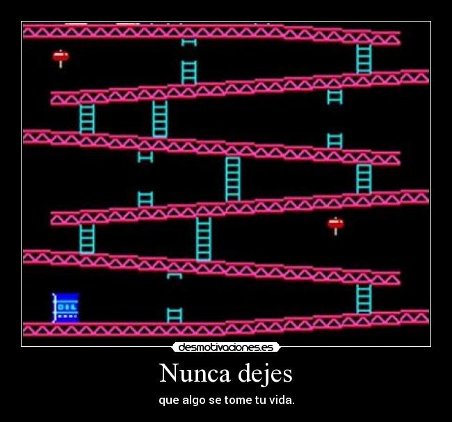 Nunca dejes - que algo se tome tu vida.