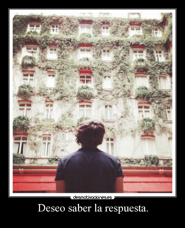 Deseo saber la respuesta. -