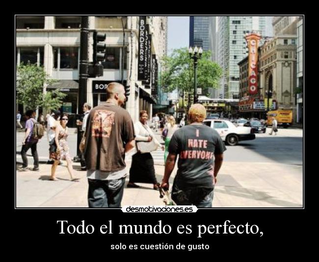 Todo el mundo es perfecto, - solo es cuestión de gusto