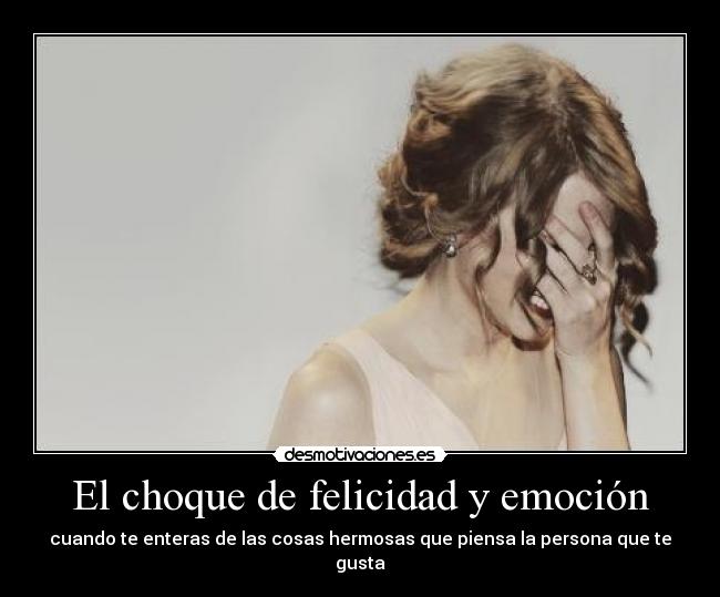 El choque de felicidad y emoción -