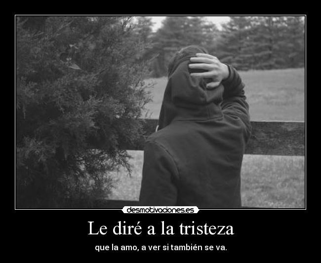 Le diré a la tristeza - que la amo, a ver si también se va.