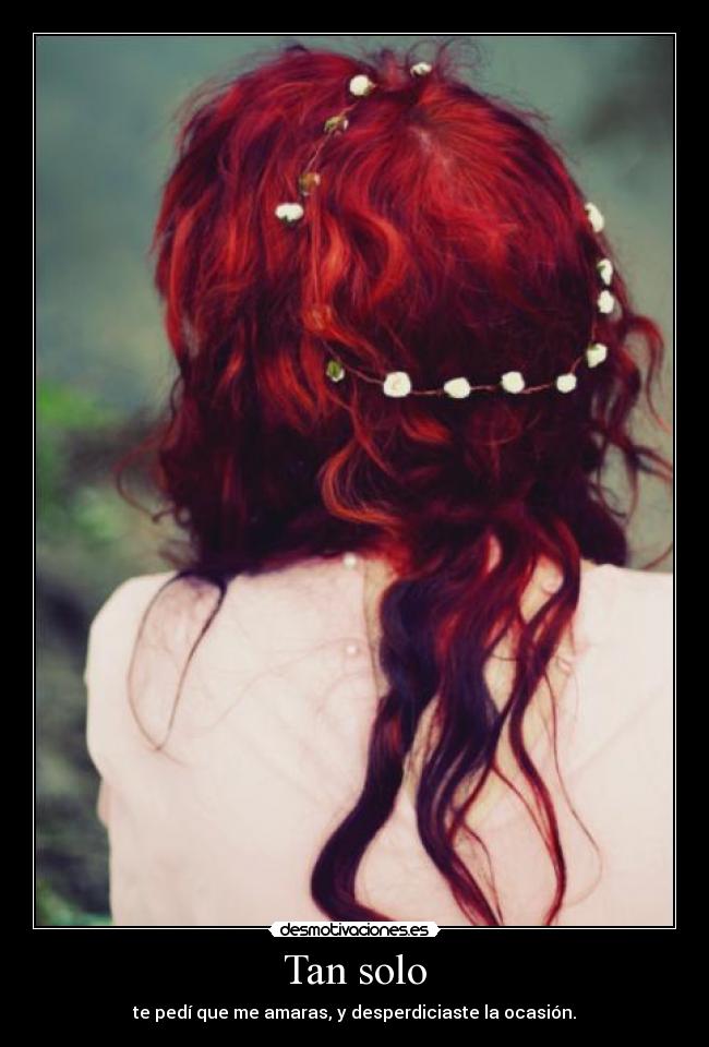 Tan solo - te pedí que me amaras, y desperdiciaste la ocasión.