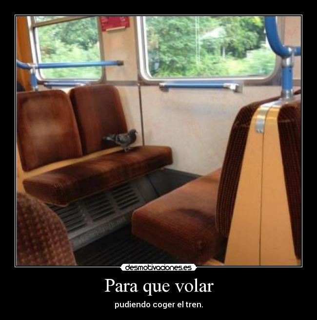 Para que volar - pudiendo coger el tren.