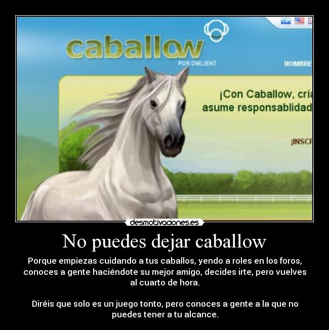 No puedes dejar caballow -
