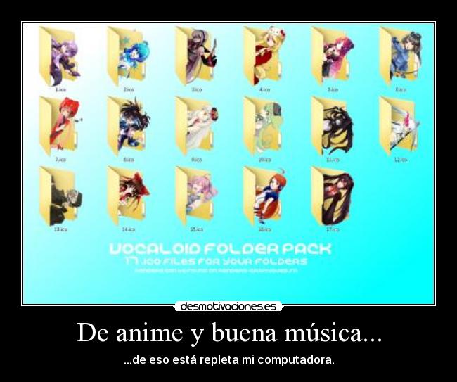 carteles anime musica anime buena musica mangas vocaloid mucho mas eso esta repleta computadora desmotivaciones