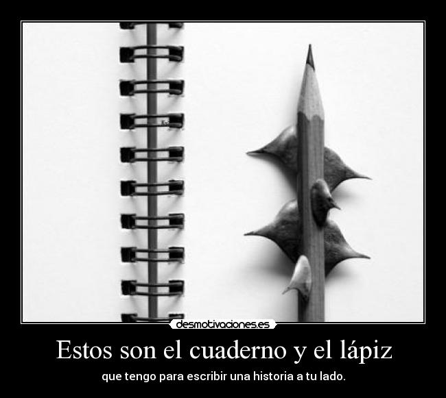 Estos son el cuaderno y el lápiz -