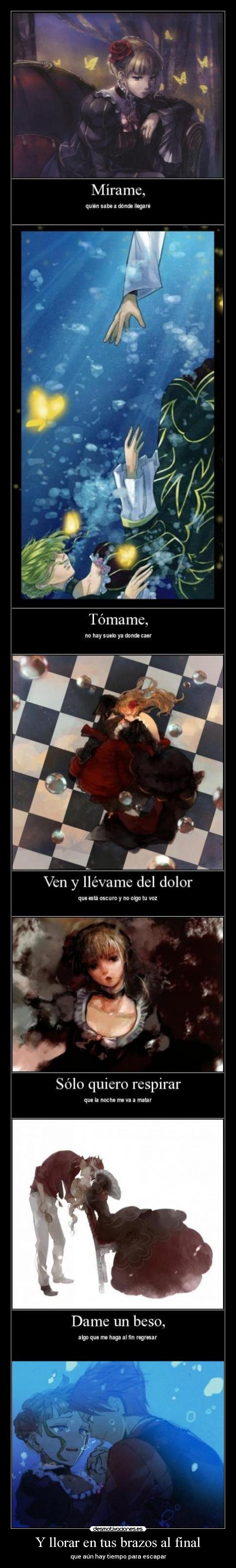 carteles llorar kudai llevame umineko naku koro anime desmotivaciones