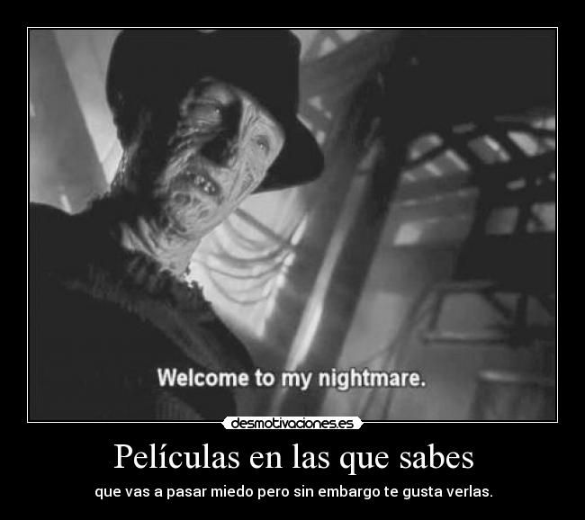 Películas en las que sabes - que vas a pasar miedo pero sin embargo te gusta verlas.