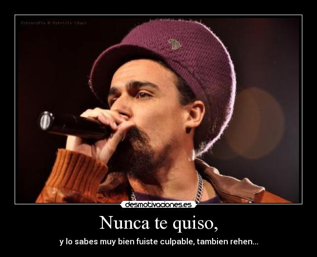 Nunca te quiso, - y lo sabes muy bien fuiste culpable, tambien rehen...