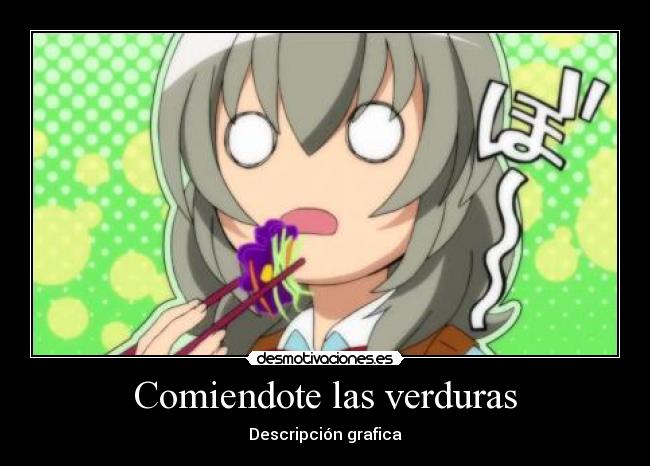 carteles anime verduras suplicio infantil thundercool desmotivaciones