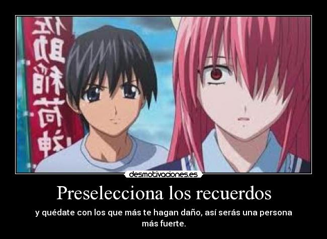 carteles recuerdos elfenlied anime lucynyu kouta desmotivaciones