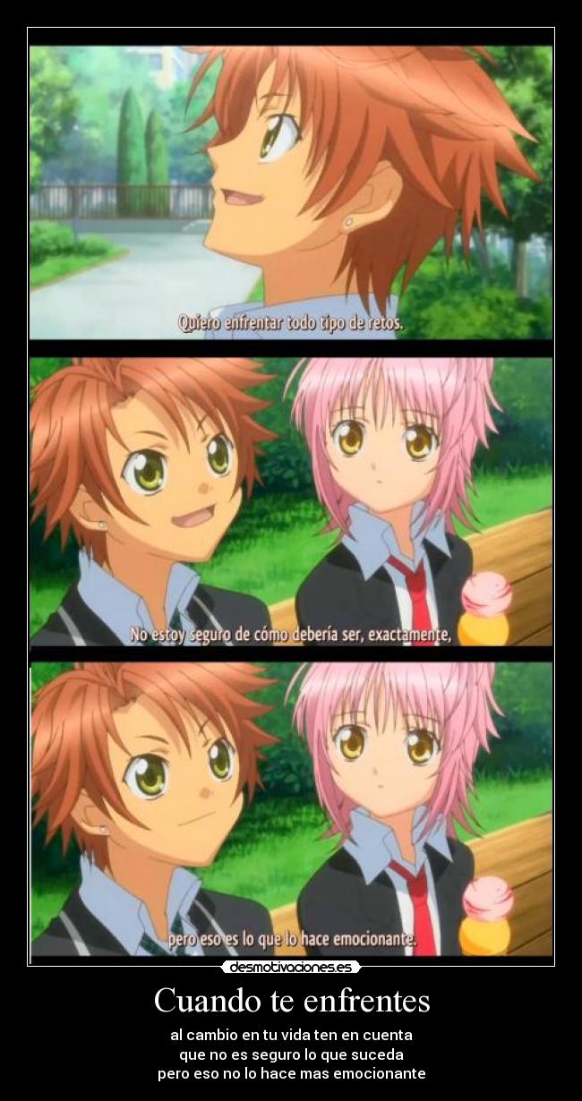 carteles anime esperar cambio vida amistad koukai shugo chara desmotivaciones