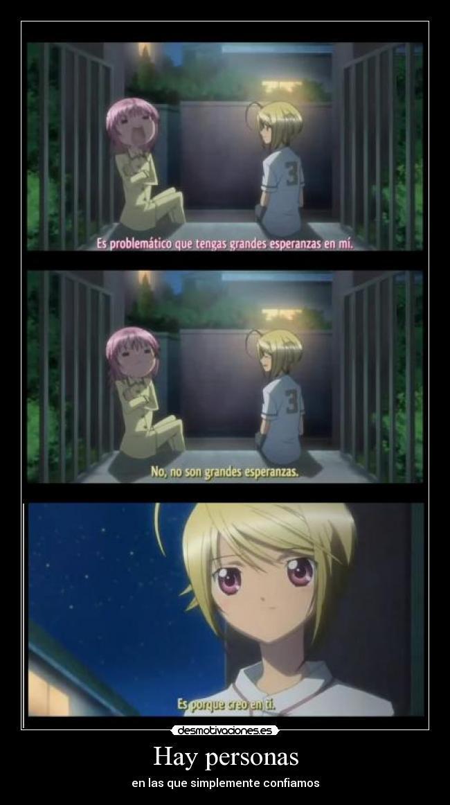 carteles anime confiar las personas amu shugo chara desmotivaciones
