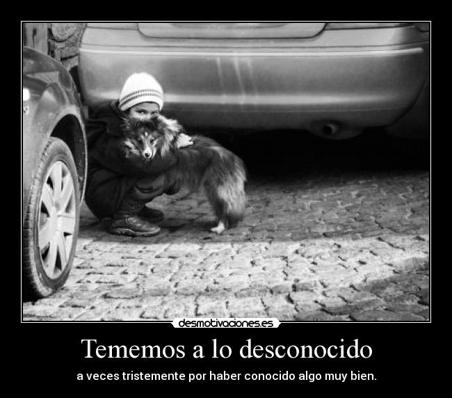 Tememos a lo desconocido - a veces tristemente por haber conocido algo muy bien.