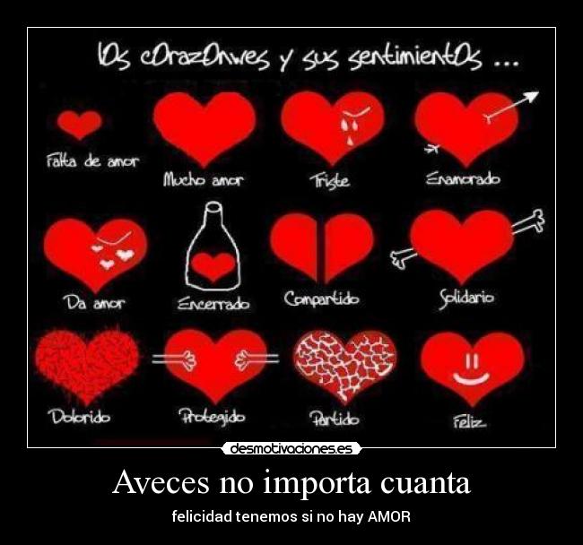 Aveces no importa cuanta - felicidad tenemos si no hay AMOR