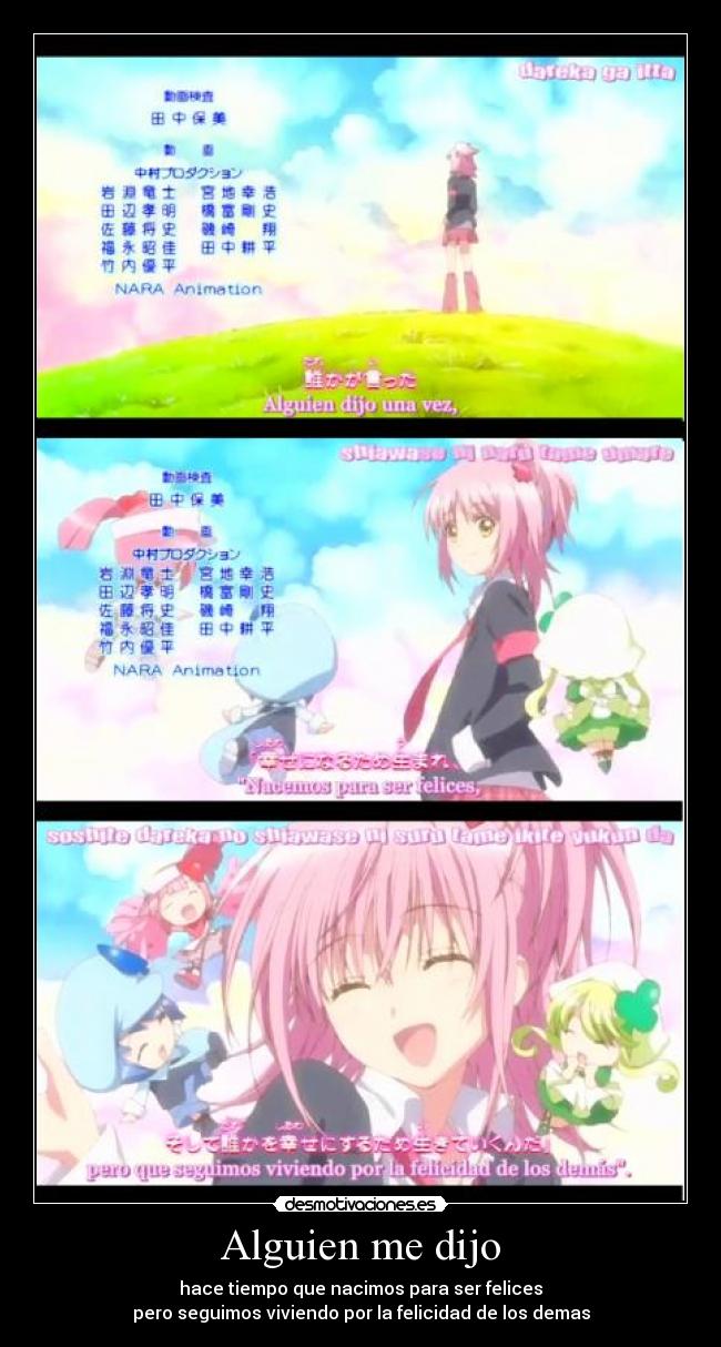 carteles anime dicho nacer para feliz vivir por felicidad amistad shugo chara desmotivaciones