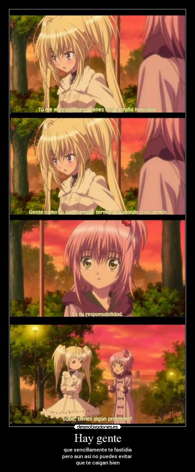 carteles anime amistad agradar gente tsundere utao shugo chara desmotivaciones