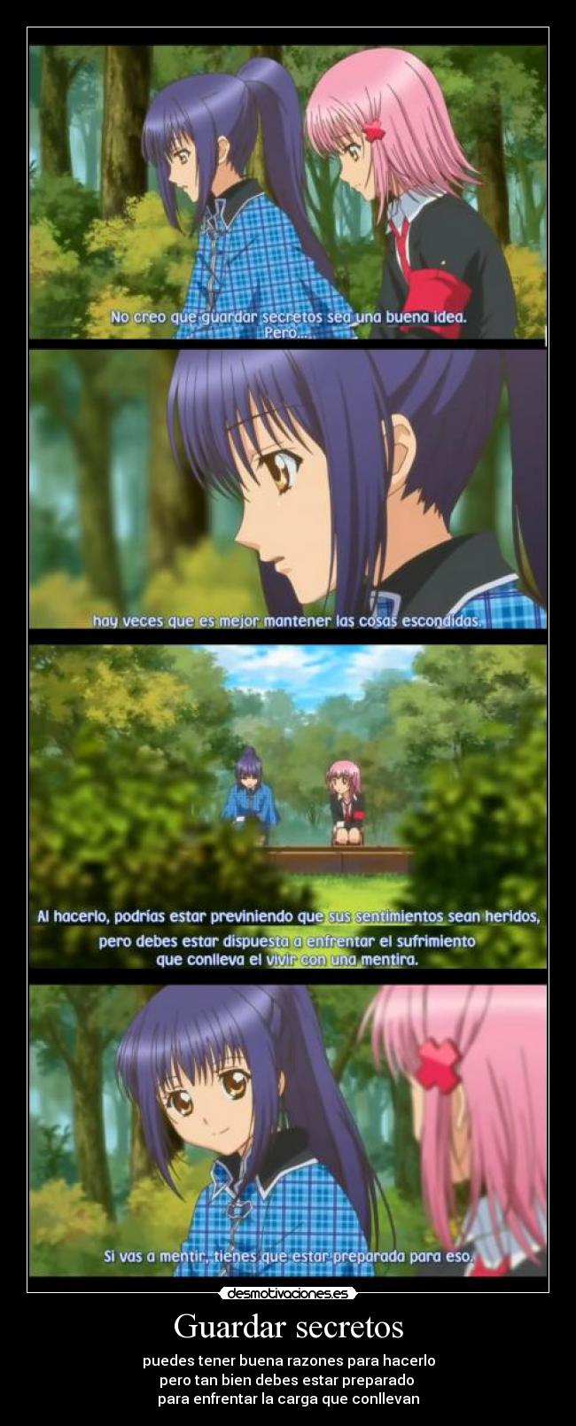 carteles anime secretos llevar carga sentimientos amistad consejo nadegiko shugo chara desmotivaciones