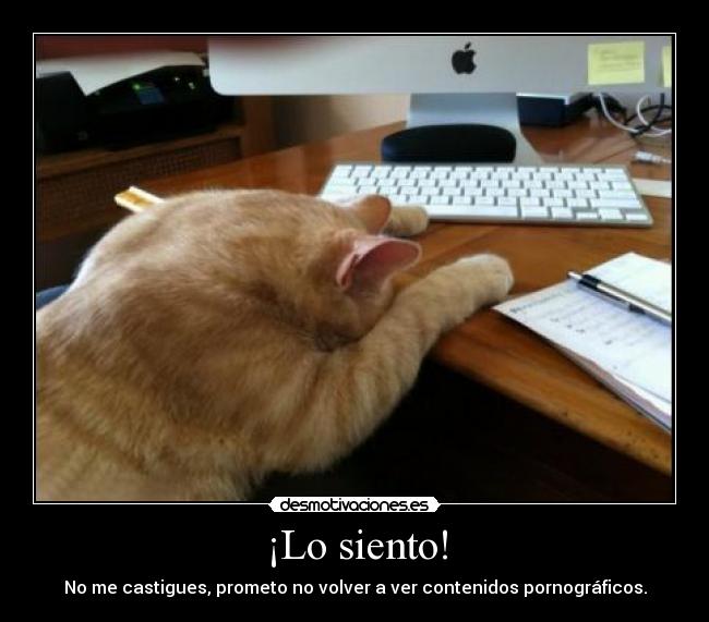 ¡Lo siento! - No me castigues, prometo no volver a ver contenidos pornográficos.