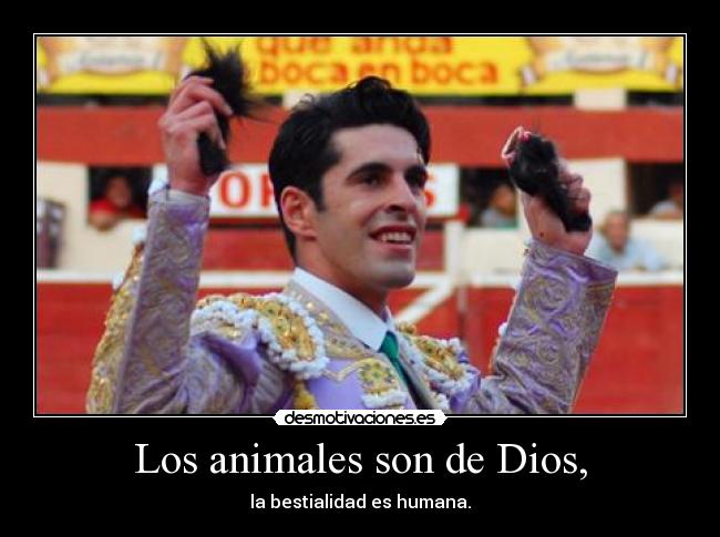 Los animales son de Dios, - la bestialidad es humana.