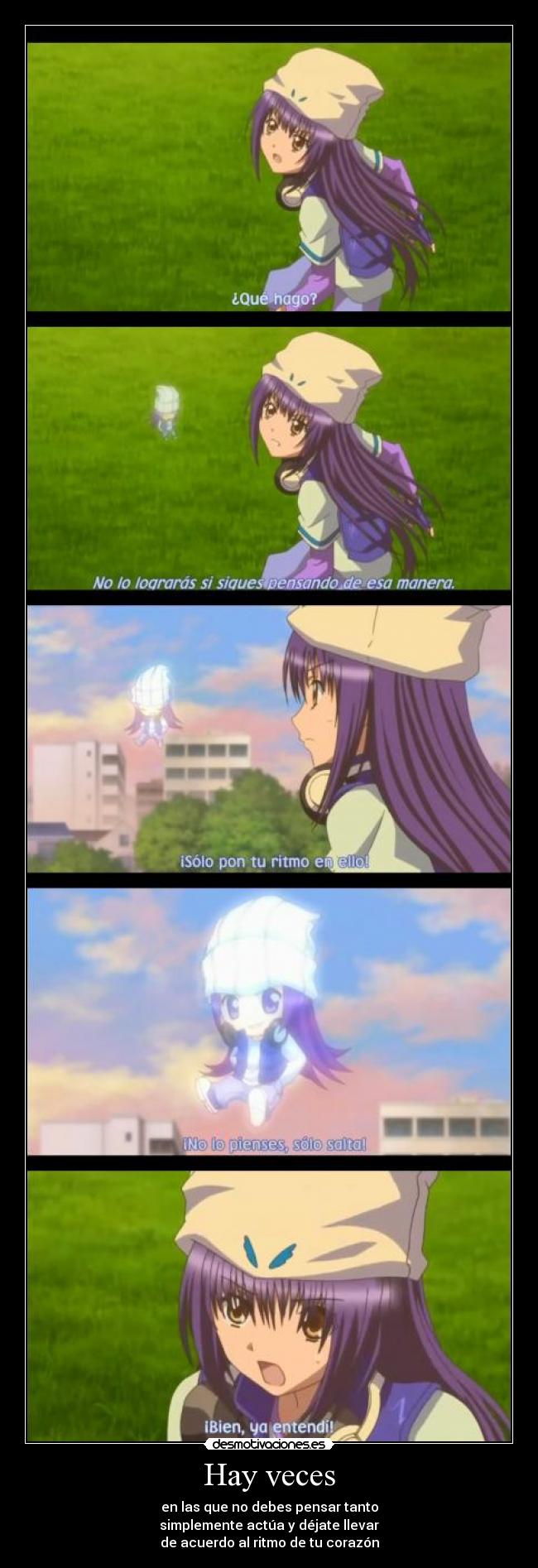 carteles anime dejarse llevar ritmo corazon love shugo chara desmotivaciones