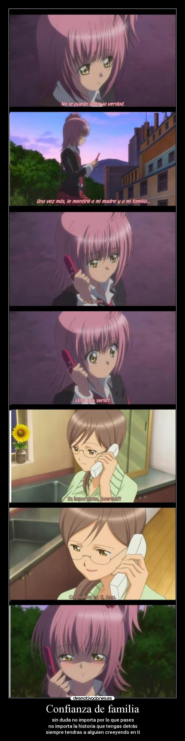 carteles confianza familia anime confiar familia amor amistad amu shugo chara desmotivaciones