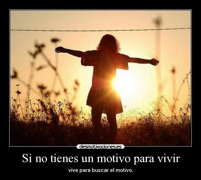 Si no tienes un motivo para vivir -