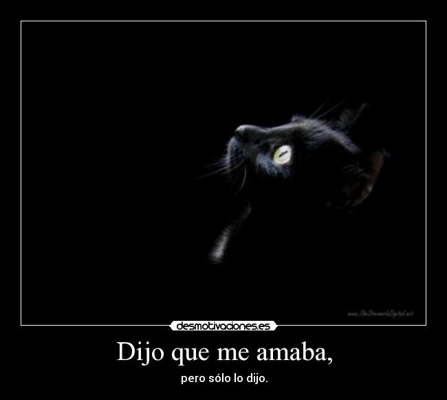 Dijo que me amaba, - pero sólo lo dijo.