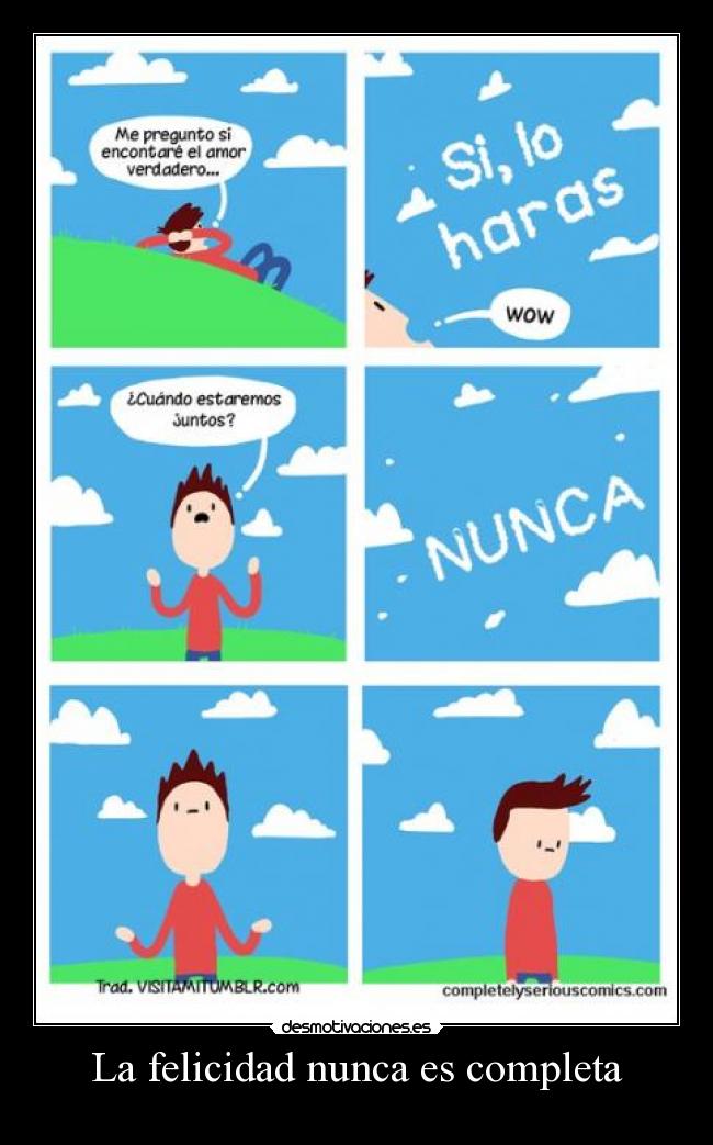 La felicidad nunca es completa -