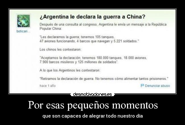 Por esas pequeños momentos - 